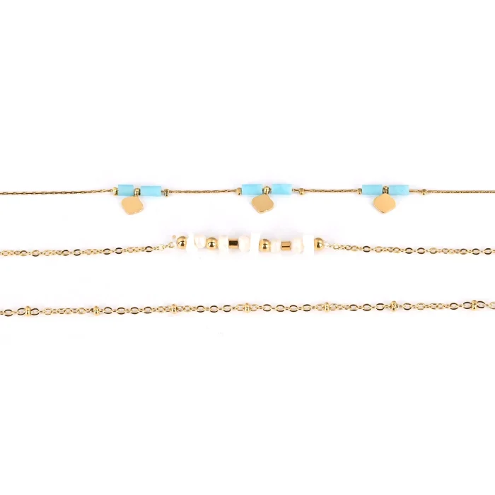 Conjunto pulseiras em aço pendentes - Image 1