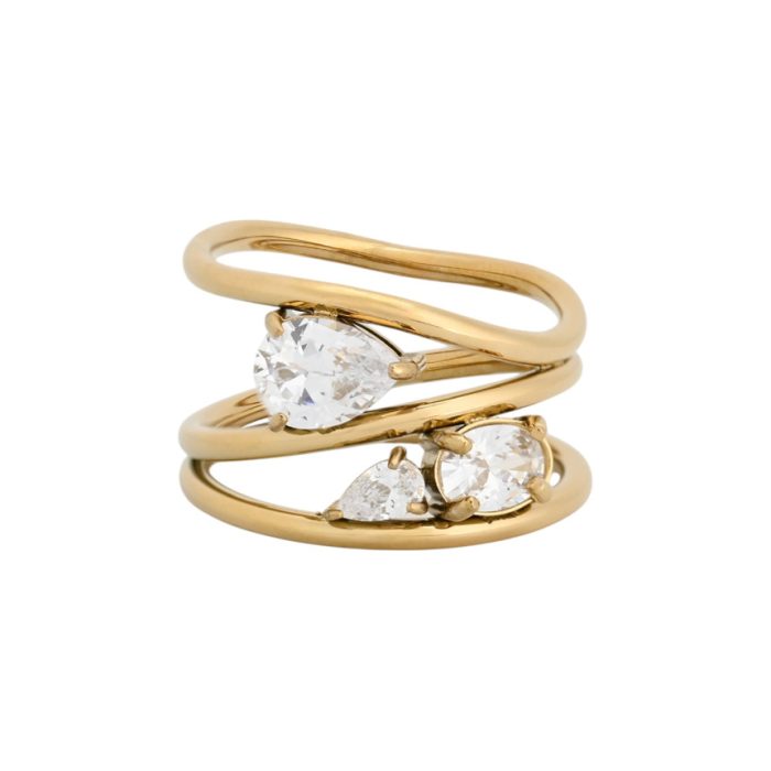 Anel Glamour com zircônias - Image 1