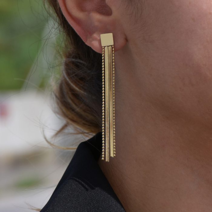 Brincos com corrente lisa - Image 2