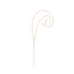 Colar em aço comprido bolinhas  (Cor: Dourado) - Image 2