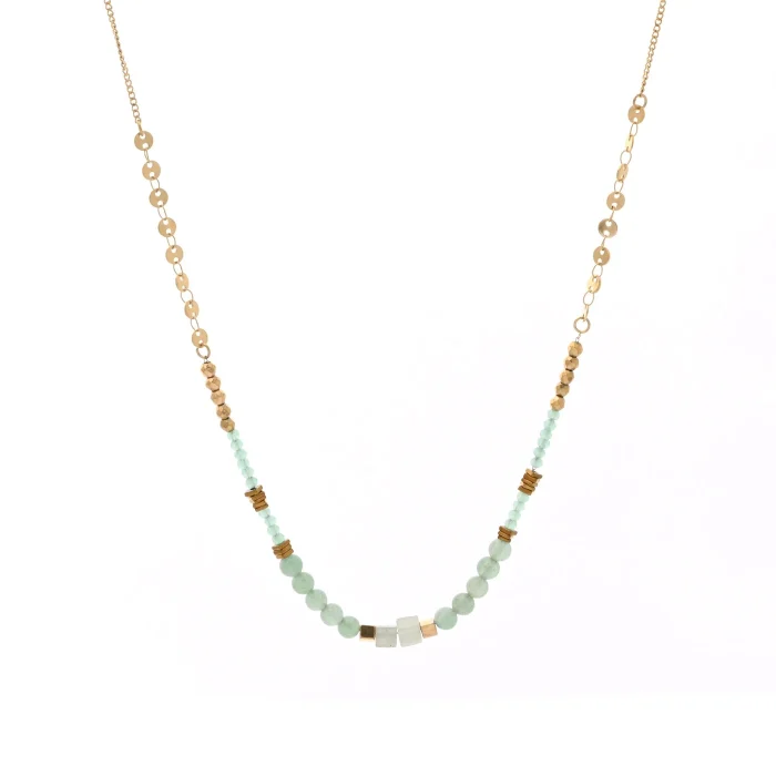 Colar em aço cristais (cor: Verde) - Image 1