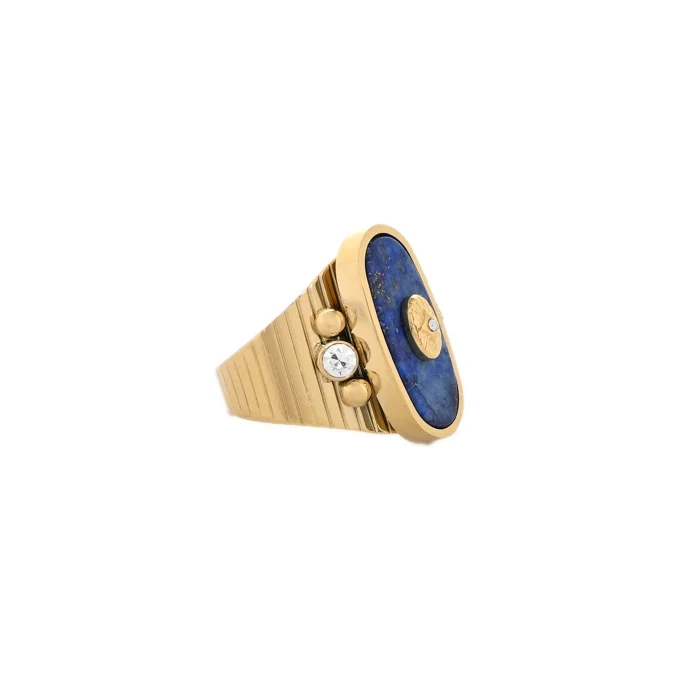 Anel em aço pedra natural olho - Image 3