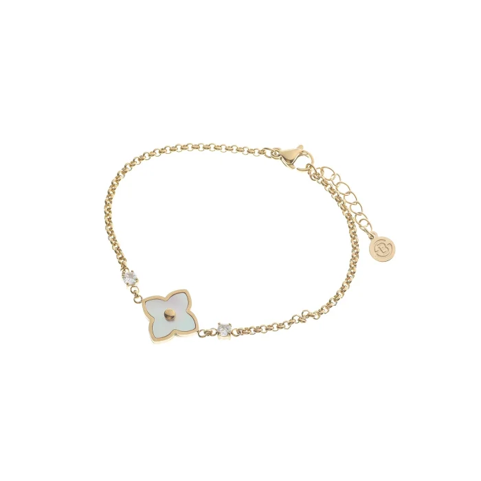 Pulseira em aço flor e brilhantes - Image 1