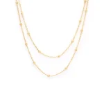 Colar em aço malha dupla com bolinhas (Cor: Dourado) - Image 2