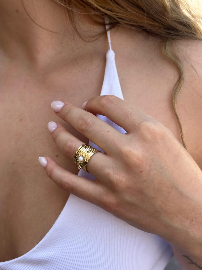 Anel ajustável aço largo - Image 1